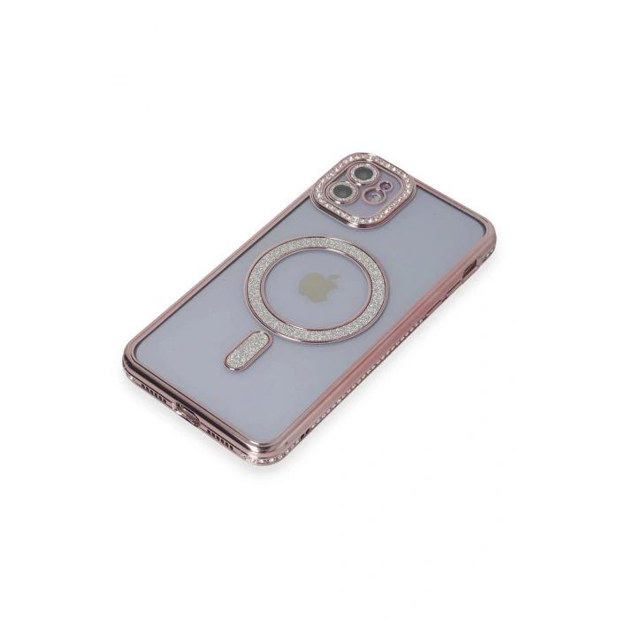 iPhone 11 Kılıf Joke Simli Magneticsafe Kılıf - Pembe