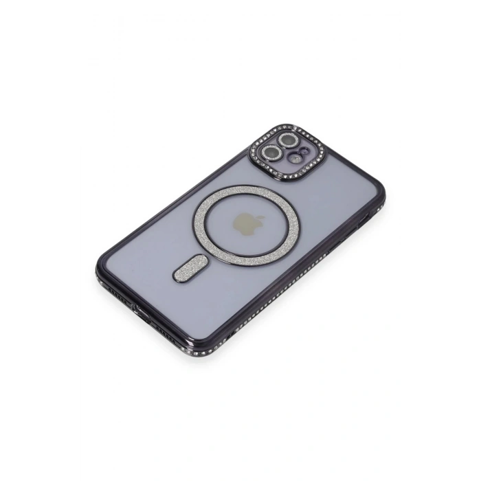 iPhone 11 Kılıf Joke Simli Magneticsafe Kılıf - Siyah