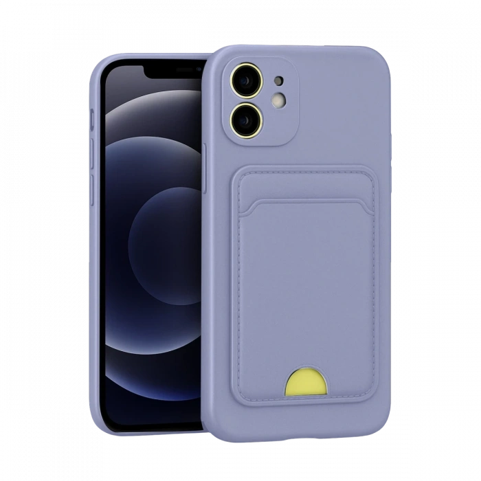 iPhone 11 Kılıf Kelvin Kartvizitli Silikon - Lila