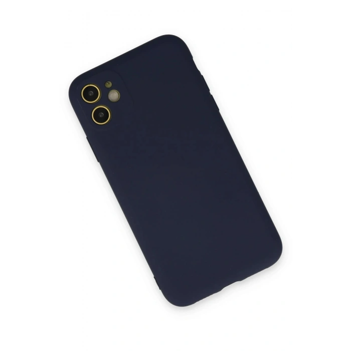 iPhone 11 Kılıf Nano içi Kadife Silikon - Lacivert