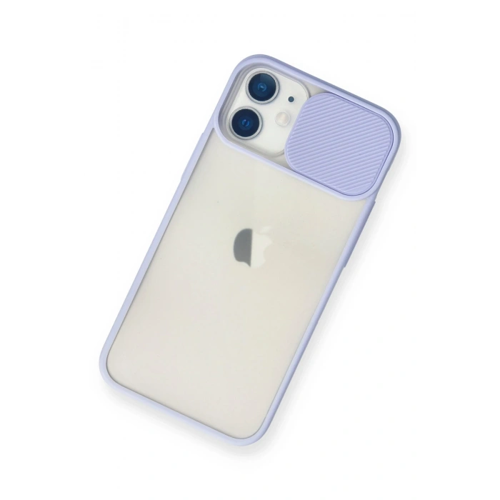 iPhone 11 Kılıf Palm Buzlu Kamera Sürgülü Silikon - Lila