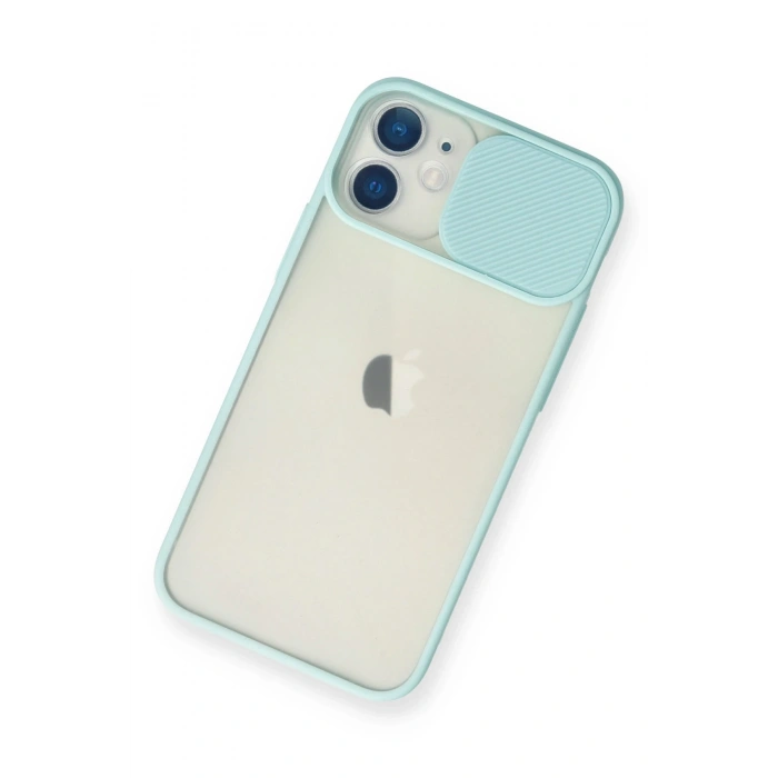 iPhone 11 Kılıf Palm Buzlu Kamera Sürgülü Silikon - Turkuaz