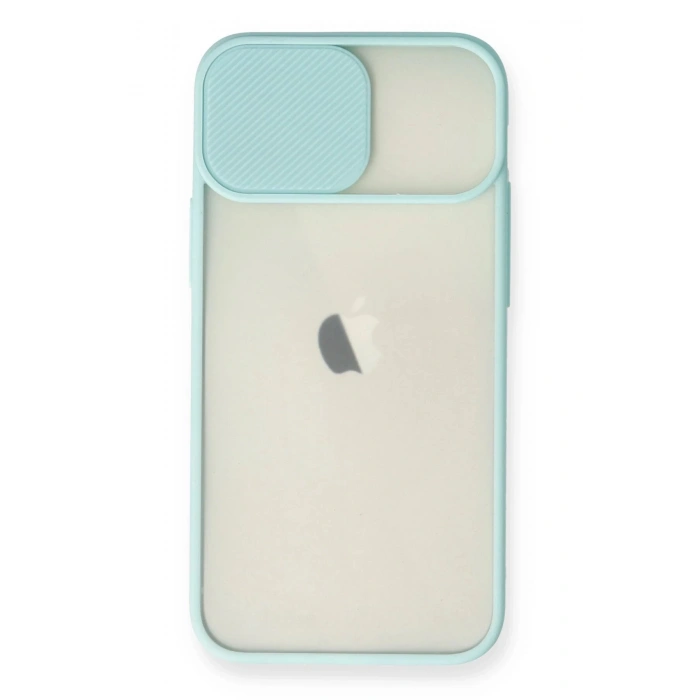 iPhone 11 Kılıf Palm Buzlu Kamera Sürgülü Silikon - Turkuaz