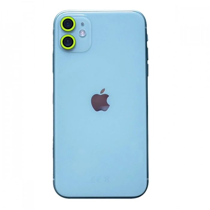 iPhone 11 Neon Fosforlu Kamera Lens - Yeşil