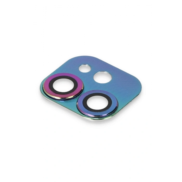 iPhone 11 Pers Alüminyum Kamera Lens - Rainbow