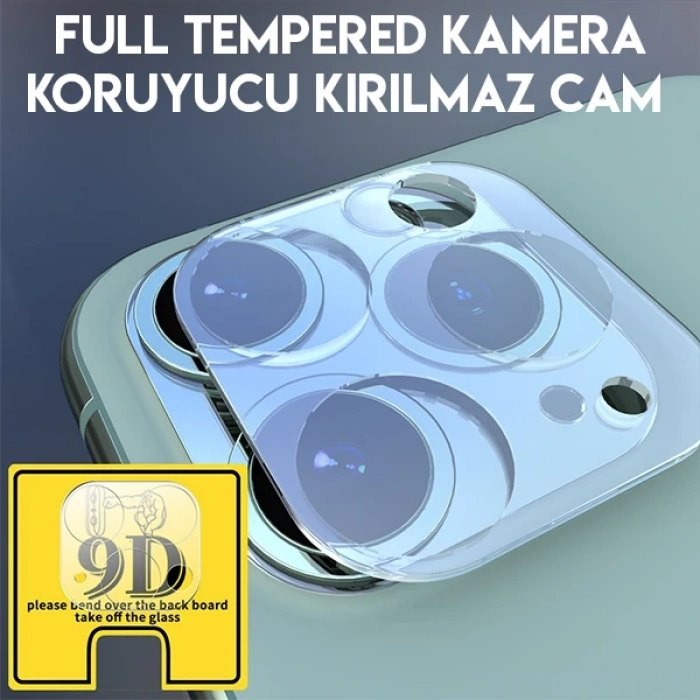 İphone 11 Pro 11 Pro Max Full Tempered Kamera Koruyucu Kırılmaz Cam-(5775)
