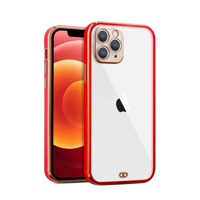 İphone 11 Pro 5.8inç Gold Çerçeve Kamera Korumalı Silikon Bumper Kılıf