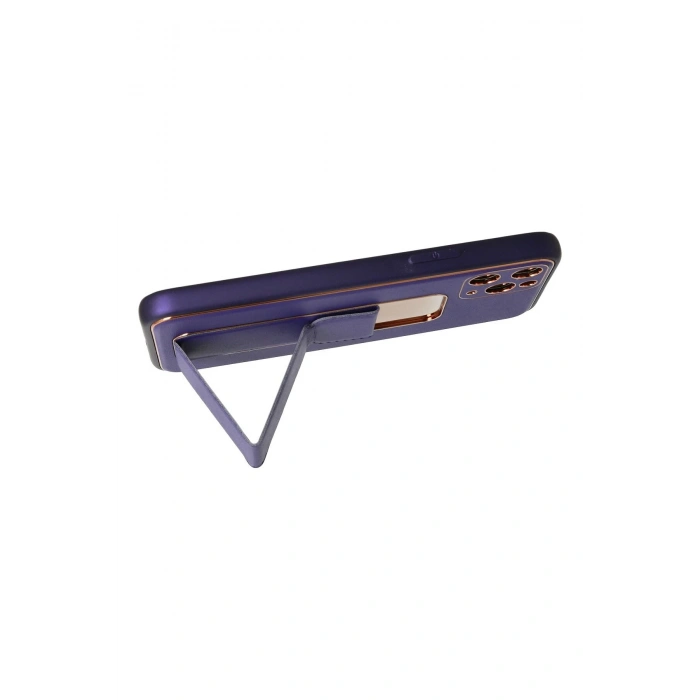 iPhone 11 Pro Kılıf Coco Deri Standlı Kapak - Mor