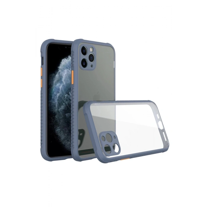 iPhone 11 Pro Kılıf Miami Şeffaf Silikon - Gri