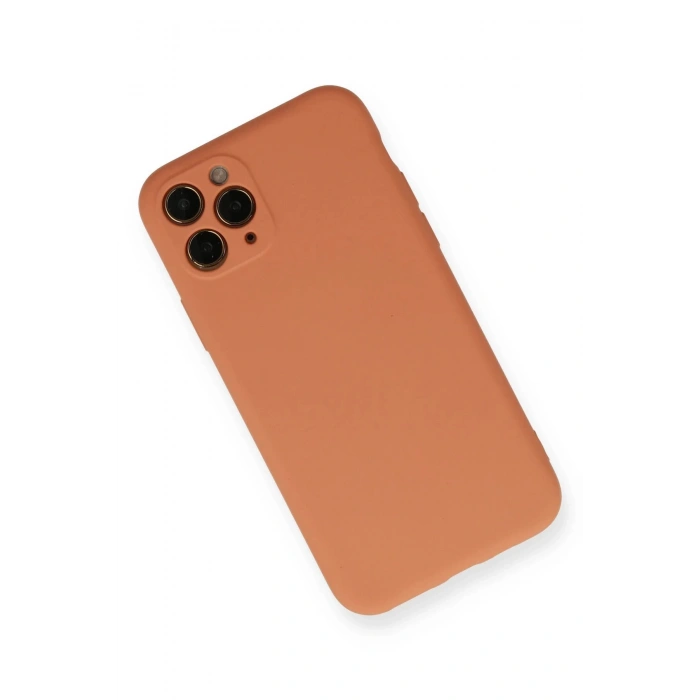 iPhone 11 Pro Kılıf Nano içi Kadife Silikon - Mat Turuncu