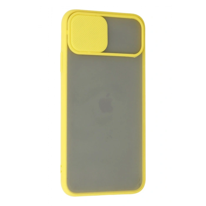 iPhone 11 Pro Kılıf Palm Buzlu Kamera Sürgülü Silikon - Sarı