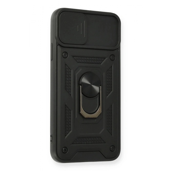 iPhone 11 Pro Kılıf Pars Lens Yüzüklü Silikon - Siyah