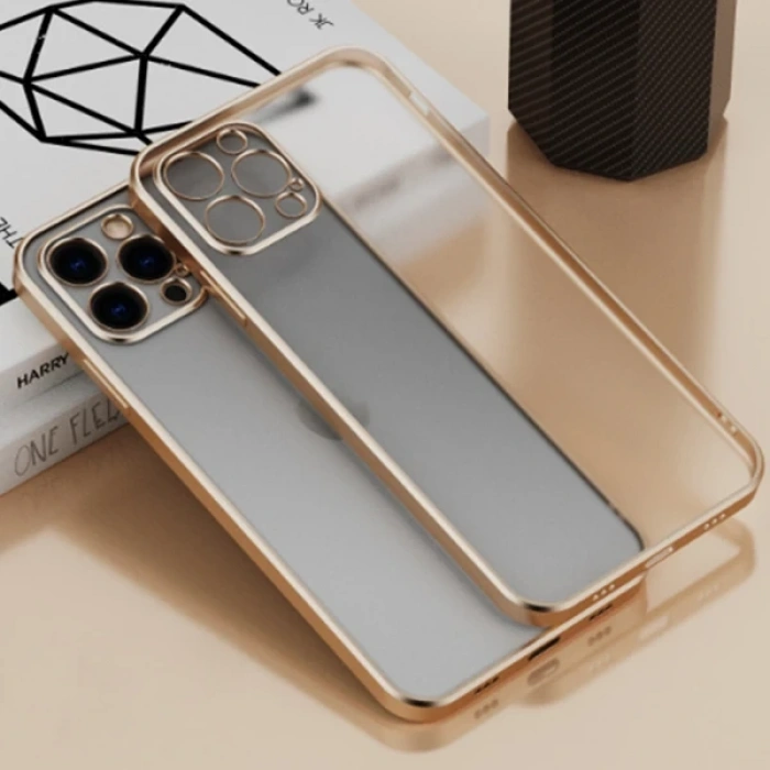 İphone 11 Pro Max 6.5inç Renkli Kenar Şeffaf Kılıf Kamera Korumalı Kılıf