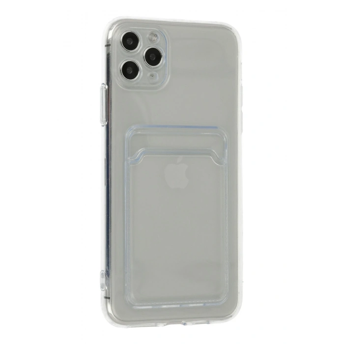 iPhone 11 Pro Max Kılıf Kart Şeffaf Silikon - Şeffaf