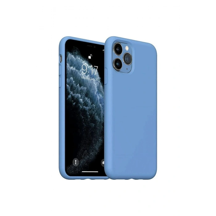 iPhone 11 Pro Max Kılıf Nano içi Kadife Silikon - Mavi