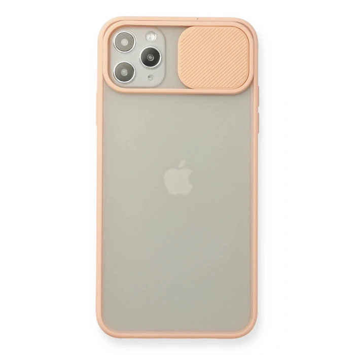 iPhone 11 Pro Max Kılıf Palm Buzlu Kamera Sürgülü Silikon - Pembe