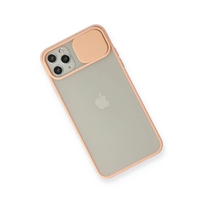 iPhone 11 Pro Max Kılıf Palm Buzlu Kamera Sürgülü Silikon - Pembe