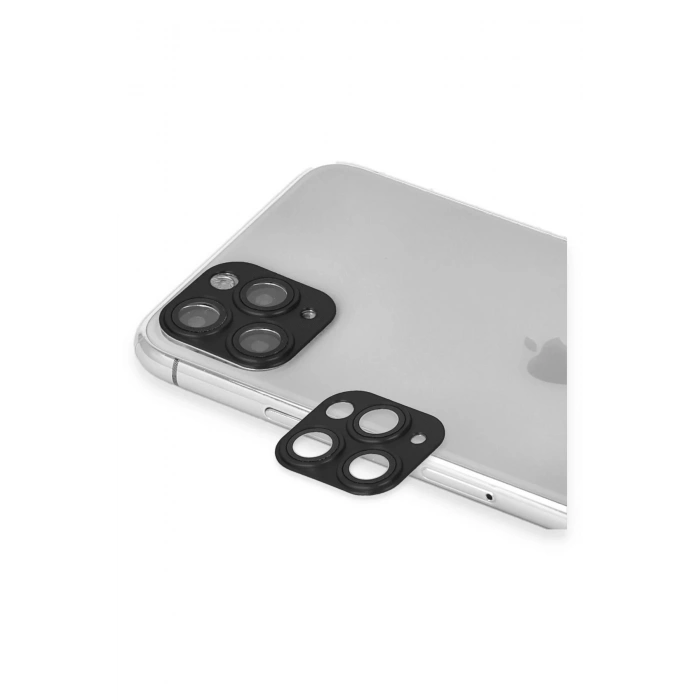 iPhone 11 Pro Max Pers Alüminyum Kamera Lens - Siyah