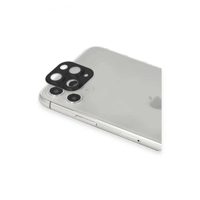 iPhone 11 Pro Max Pers Alüminyum Kamera Lens - Siyah