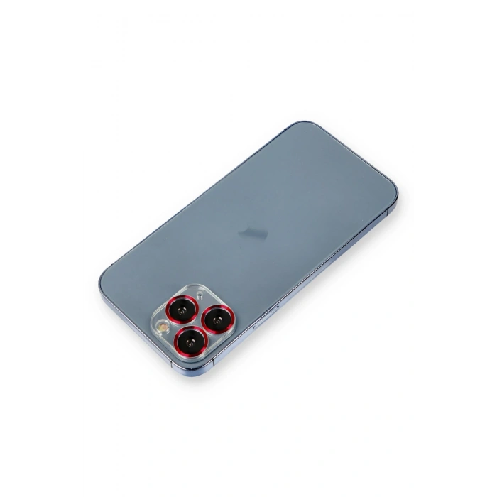 iPhone 11 Pro Metal Kamera Lens Koruma Cam - Kırmızı