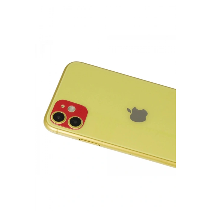 iPhone 11 Rainbow Kamera Lens Koruma Cam - Kırmızı