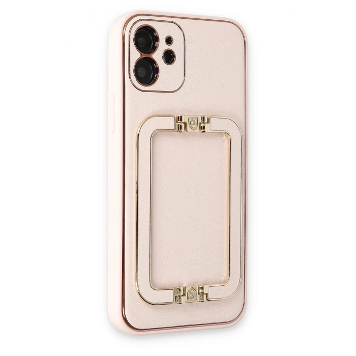 iPhone 12 Kılıf Coco Elit Kapak - Pudra