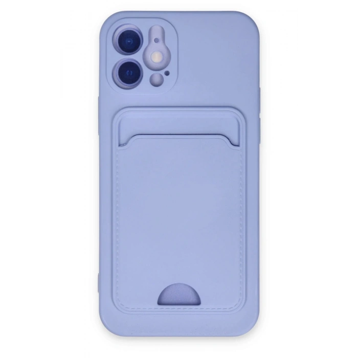 iPhone 12 Kılıf Kelvin Kartvizitli Silikon - Lila