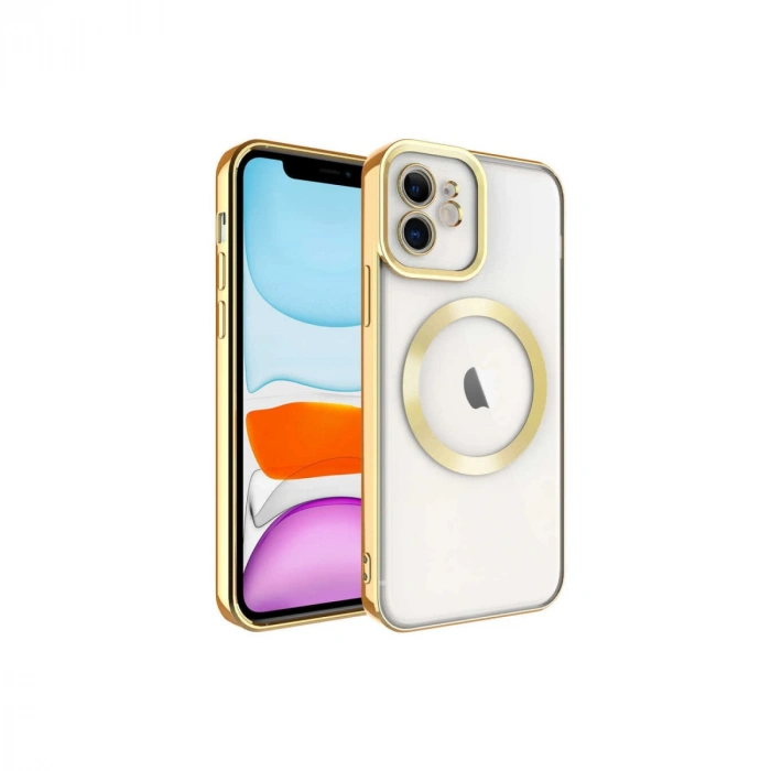 iPhone 12 Kılıf Kross Magneticsafe Kapak - Gold