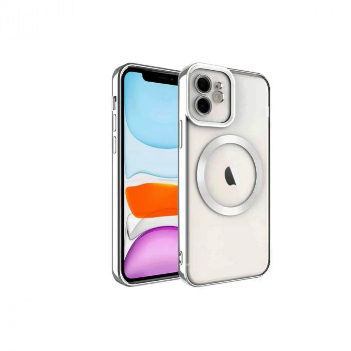 iPhone 12 Kılıf Kross Magneticsafe Kapak - Gümüş