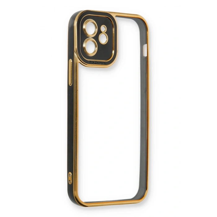 iPhone 12 Kılıf Liva Lens Silikon - Siyah