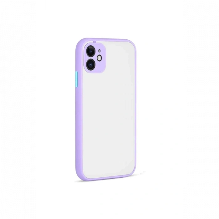 iPhone 12 Kılıf Montreal Silikon Kapak - Mor