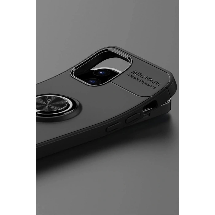 iPhone 12 Kılıf Range Yüzüklü Silikon - Mavi