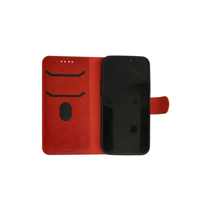 iPhone 12 Kılıf Trend S Plus Kapaklı Kılıf - Kırmızı