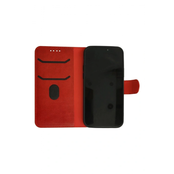 iPhone 12 Kılıf Trend S Plus Kapaklı Kılıf - Kırmızı