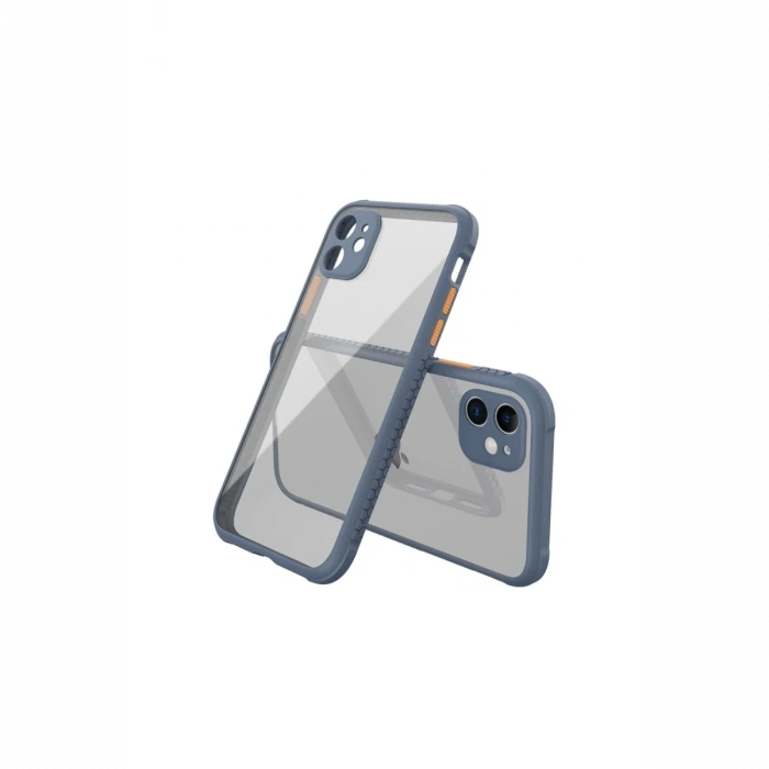 iPhone 12 Mini Kılıf Miami Şeffaf Silikon - Gri