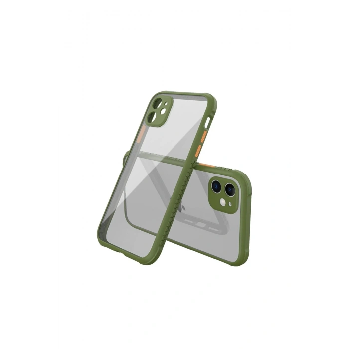 iPhone 12 Mini Kılıf Miami Şeffaf Silikon - Koyu Yeşil