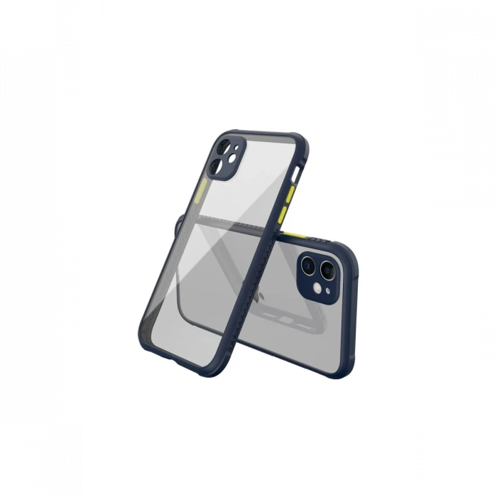 iPhone 12 Mini Kılıf Miami Şeffaf Silikon - Lacivert