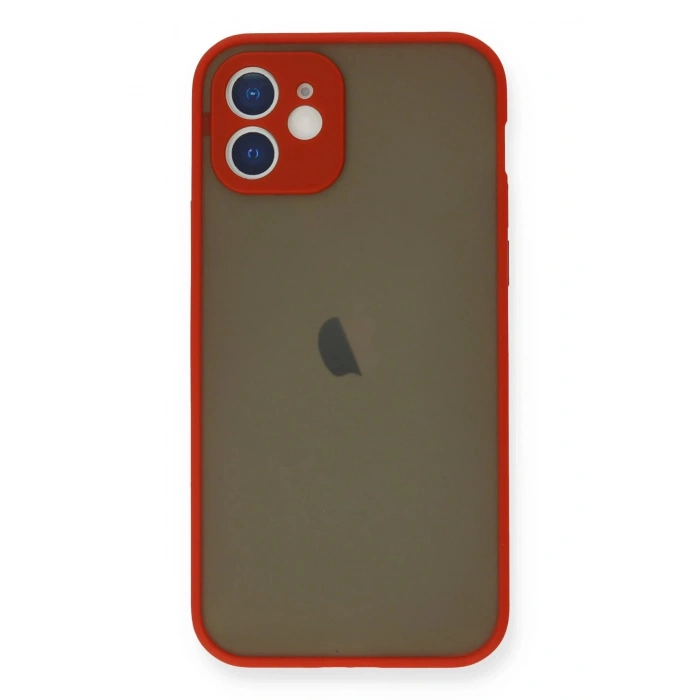 iPhone 12 Mini Kılıf Montreal Silikon Kapak - Kırmızı