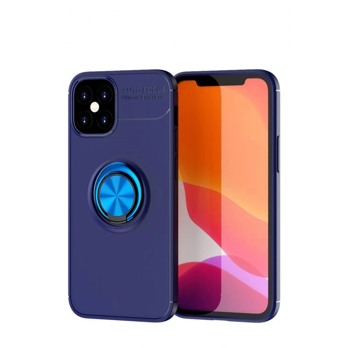 iPhone 12 Mini Kılıf Range Yüzüklü Silikon - Mavi