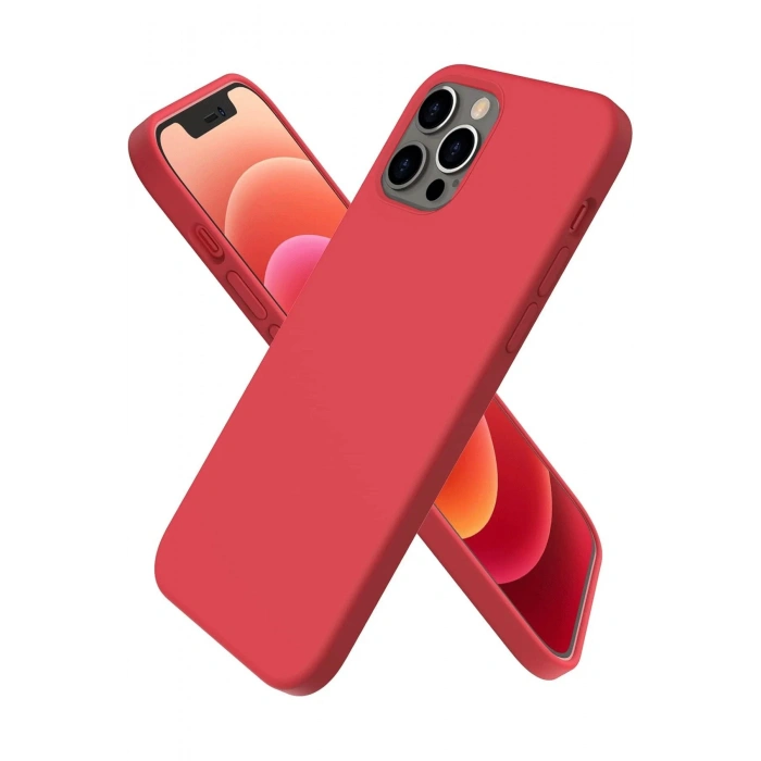 iPhone 12 Pro Kılıf First Silikon - Kırmızı