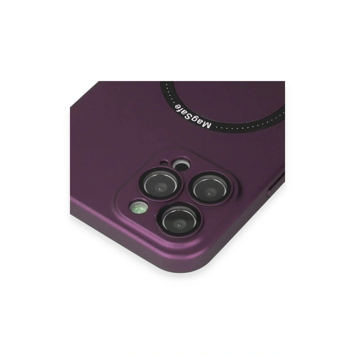 iPhone 12 Pro Kılıf Jack Magneticsafe Lens Silikon - Mürdüm