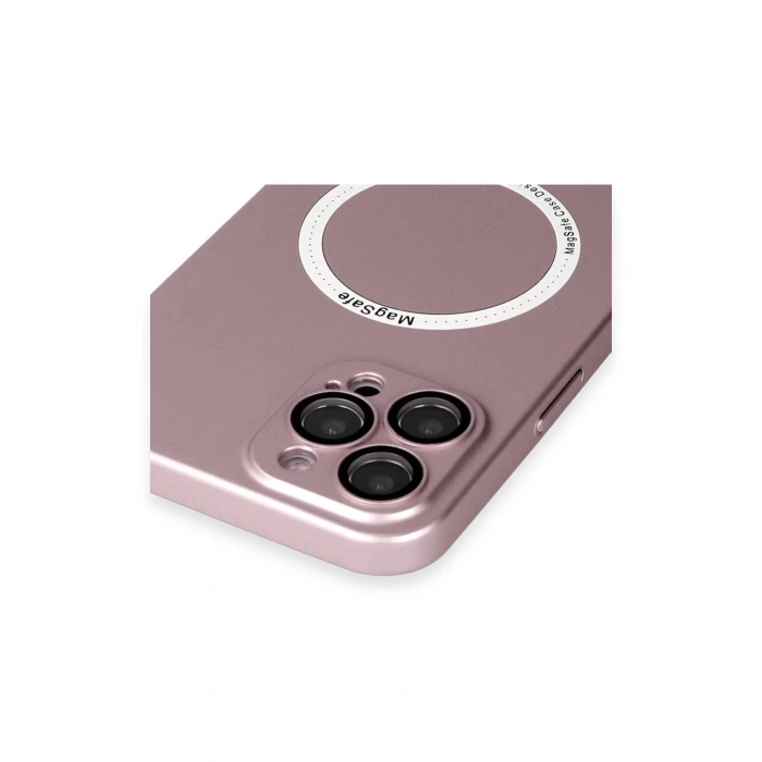 iPhone 12 Pro Kılıf Jack Magneticsafe Lens Silikon - Rose Gold