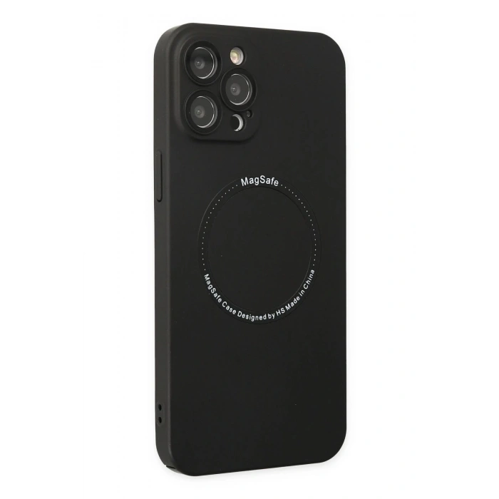 iPhone 12 Pro Kılıf Jack Magneticsafe Lens Silikon - Siyah
