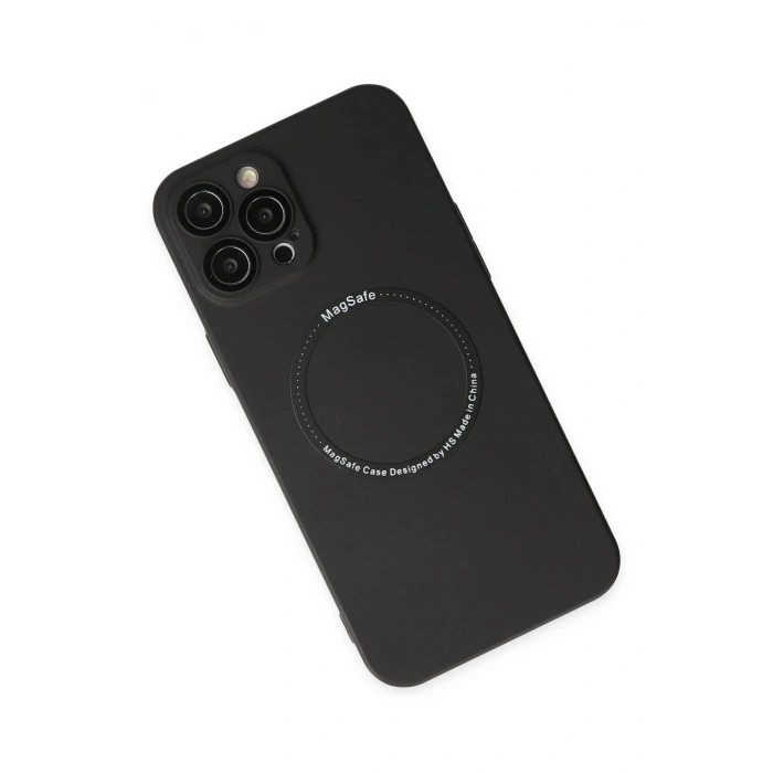 iPhone 12 Pro Kılıf Jack Magneticsafe Lens Silikon - Siyah