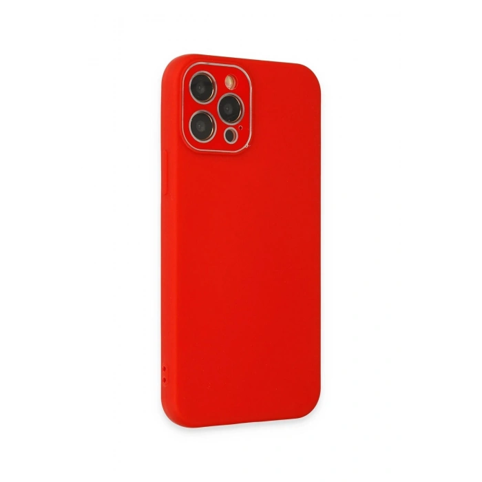 iPhone 12 Pro Kılıf Lansman Glass Kapak - Kırmızı