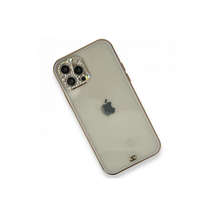 iPhone 12 Pro Kılıf Liva Taşlı Silikon - Mor