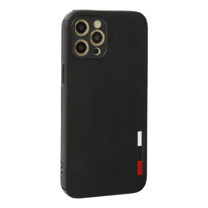 iPhone 12 Pro Kılıf Loop Deri Silikon - Siyah