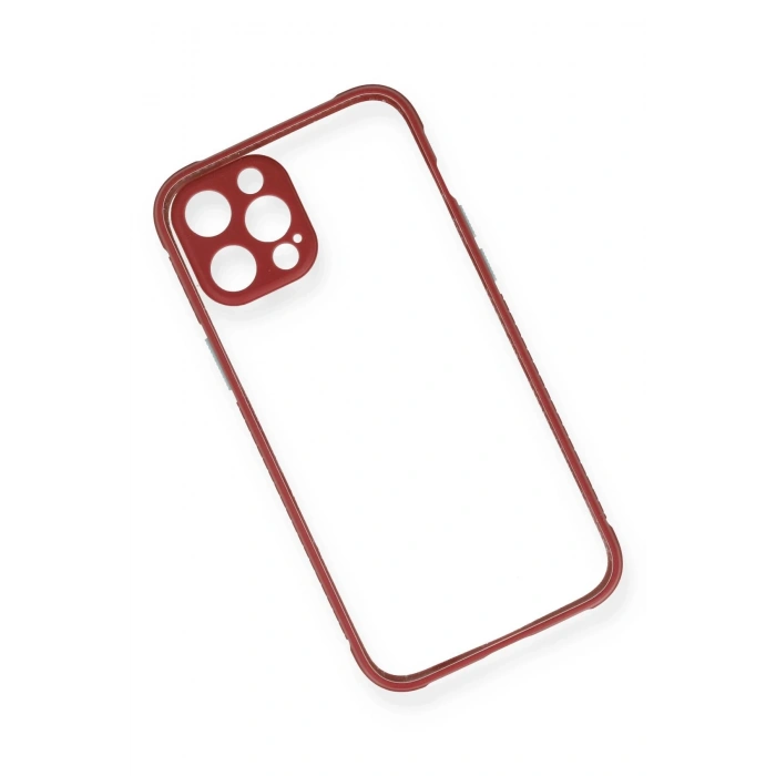 iPhone 12 Pro Kılıf Miami Şeffaf Silikon - Fuşya