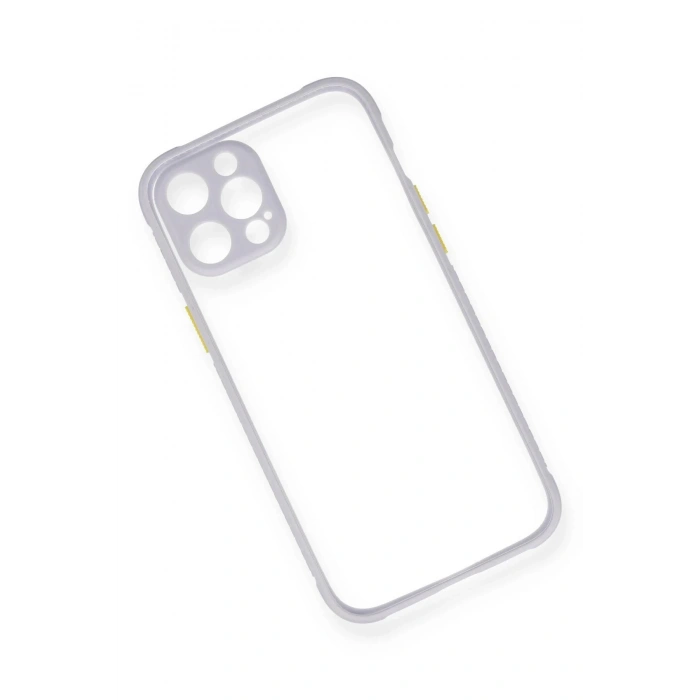 iPhone 12 Pro Kılıf Miami Şeffaf Silikon - Lila