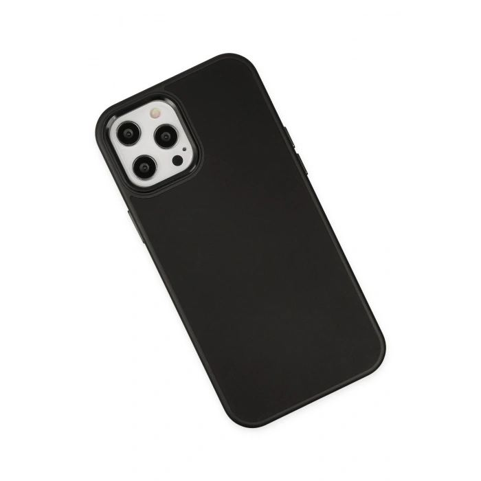 iPhone 12 Pro Max Kılıf Asya Deri Silikon - Siyah